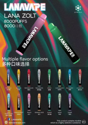 Alternative view of LANA ZOLT 拉娜8000口拋棄式電子煙 –  Type-C快充 Mesh霧化 台灣現貨