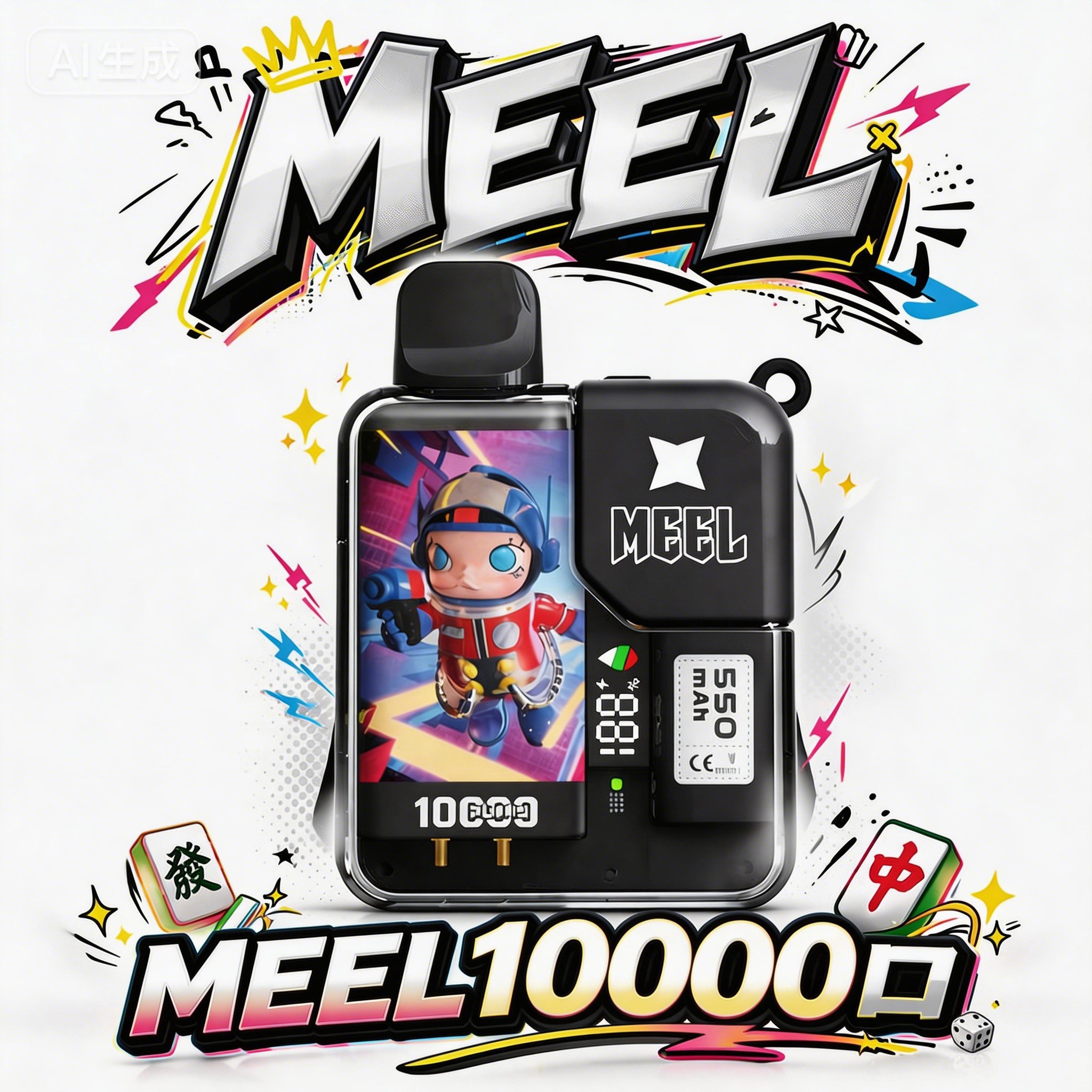 Meel Boost 麻將盒子 10000口拋棄式電子煙 可充電 8.5ml大容量 550mAh Type-C快充 Mesh霧化 台灣現貨